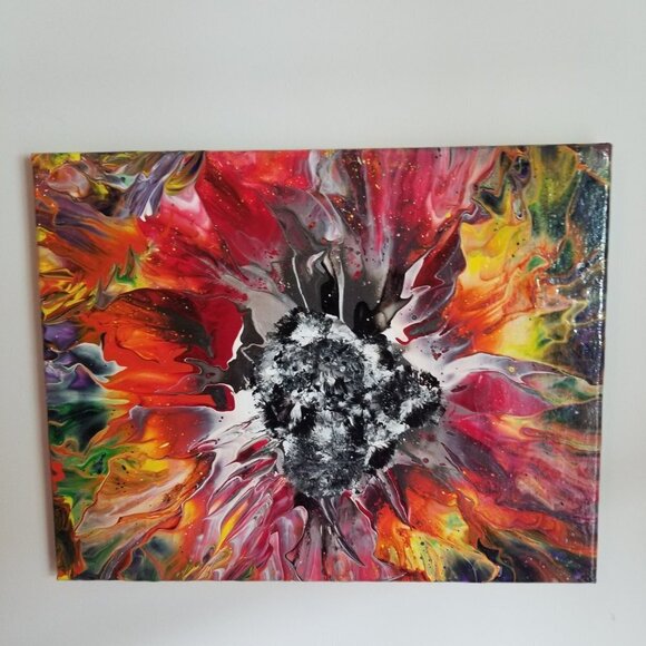 Abstract Acrylic Painting Handmade "Cosmo Burst" - Picture 3 of 8